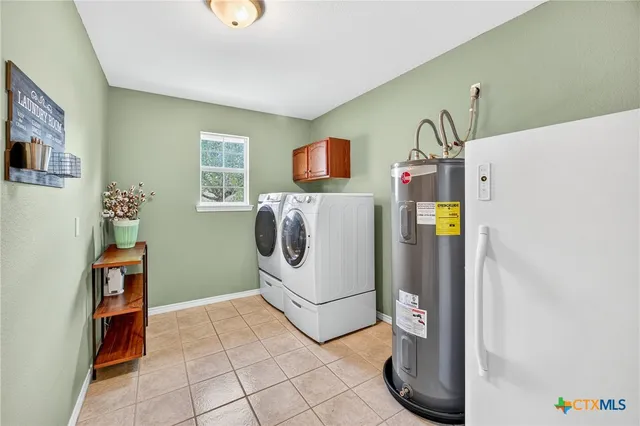 a view of a bathroom with washing machine