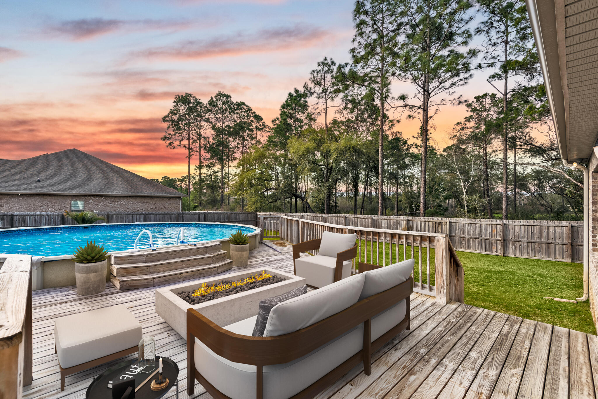 399 Old Ferry Road Santa Rosa Beach, FL 32459 - Photo 25 of 51 a view of sitting area with furniture in a backyard