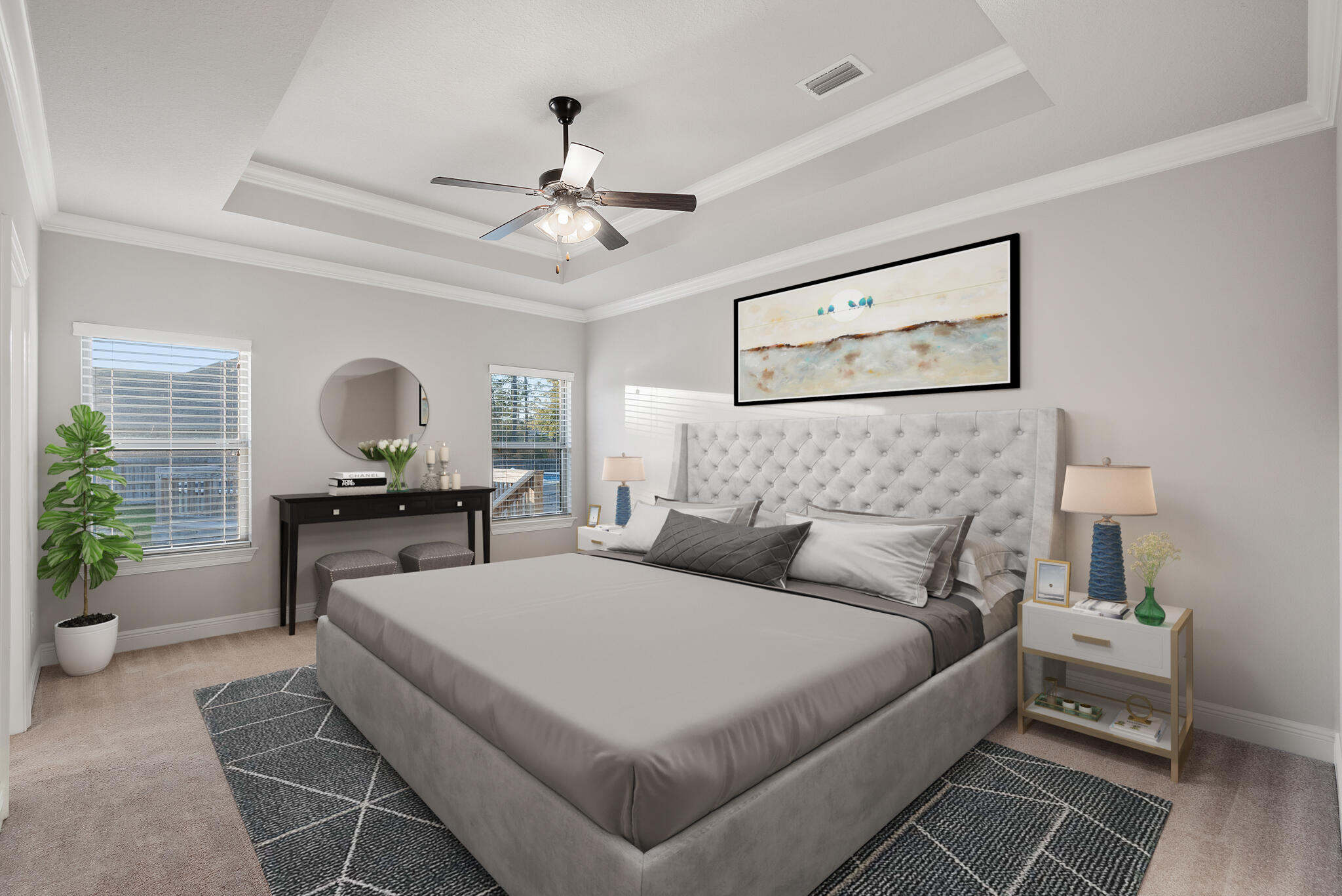 399 Old Ferry Road Santa Rosa Beach, FL 32459 - Photo 26 of 51 a bedroom with furniture and a large mirror