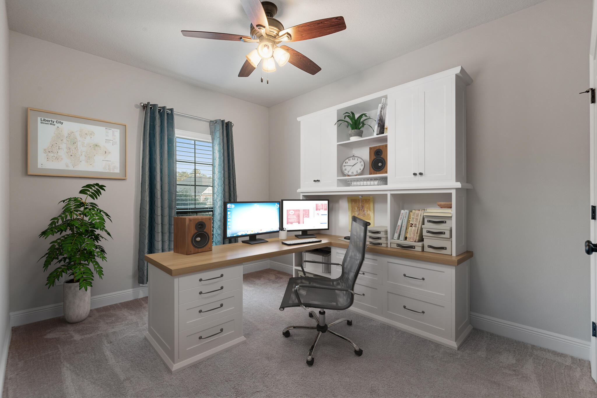 399 Old Ferry Road Santa Rosa Beach, FL 32459 - Photo 36 of 51 a view of workspace with a window and a potted plant