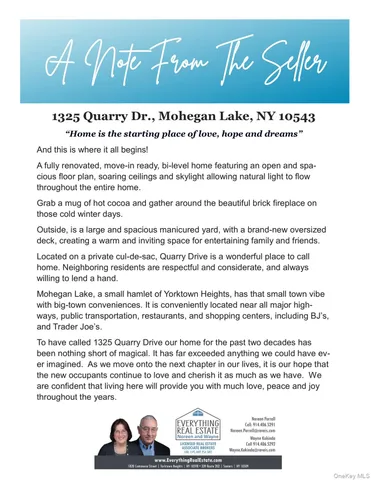 $799,000 | 1325 Quarry Drive, Mohegan Lake, NY 10547