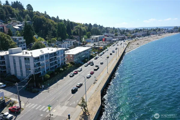 a front view of a house with glass windows and plants
