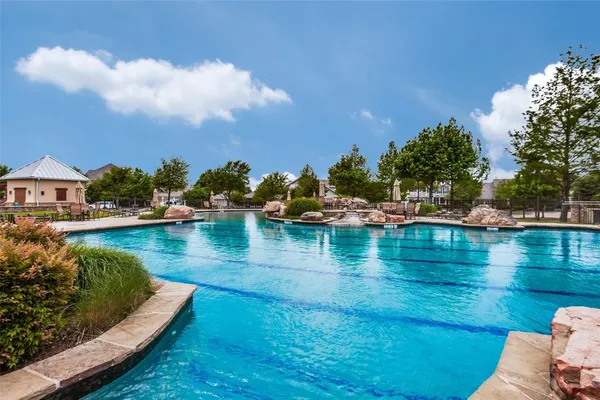 a view of a lake with houses