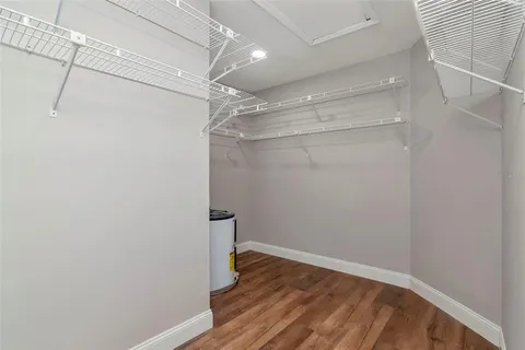 a view of hallway with washer and dryer