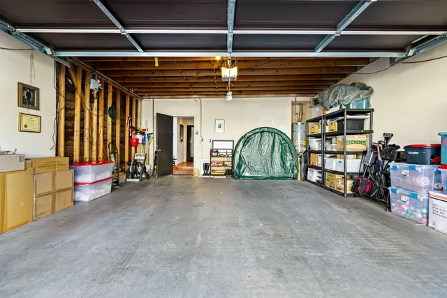 a view of a terrace with a water view