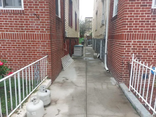 a view of a balcony with a sink