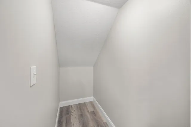 a view of a chandelier in a room