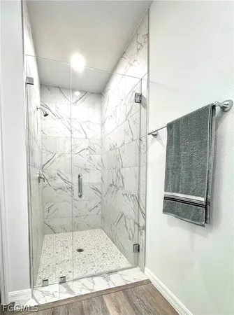 a bathroom with a shower