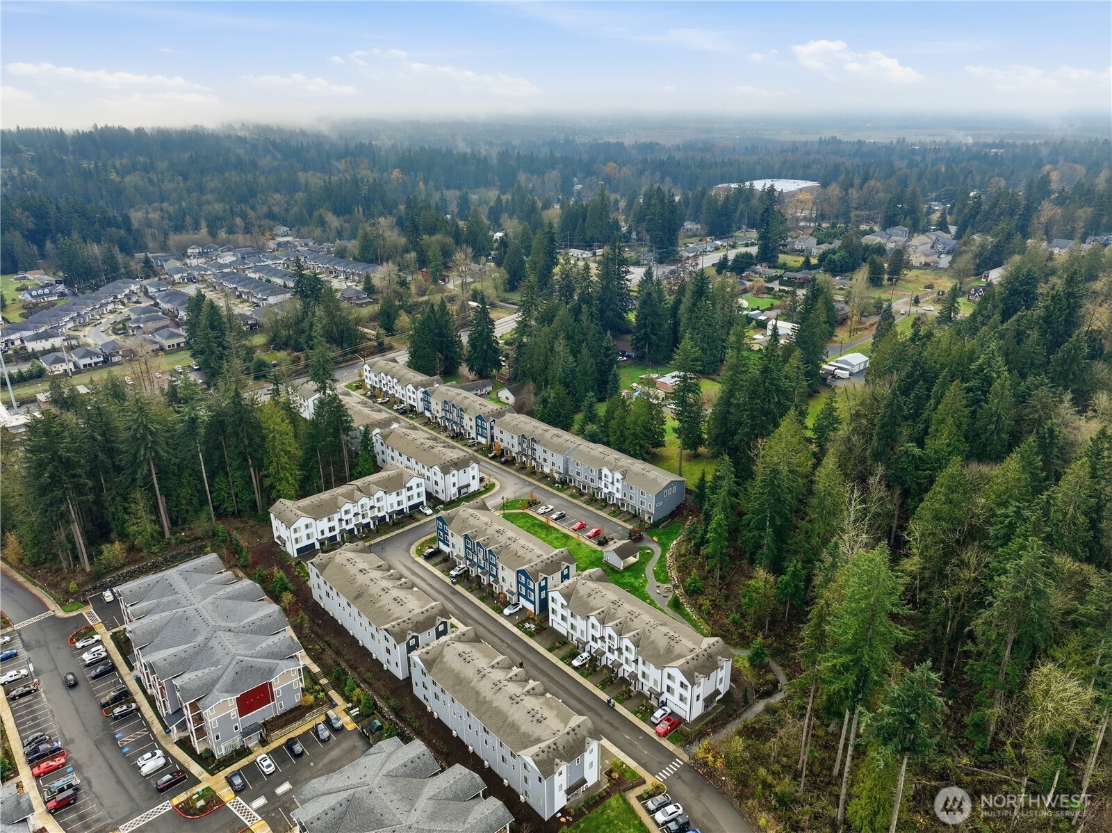 2012 101st Avenue Southeast, Unit 2 Lake Stevens, WA 98258 - Photo 32 of 33 an aerial view of a city with lots of residential buildings