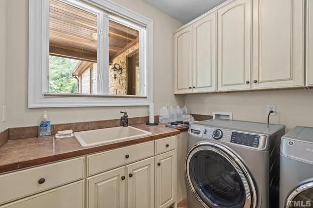 a view of backyard with green space