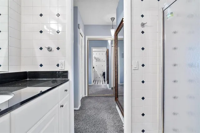 a view of a lake with a city