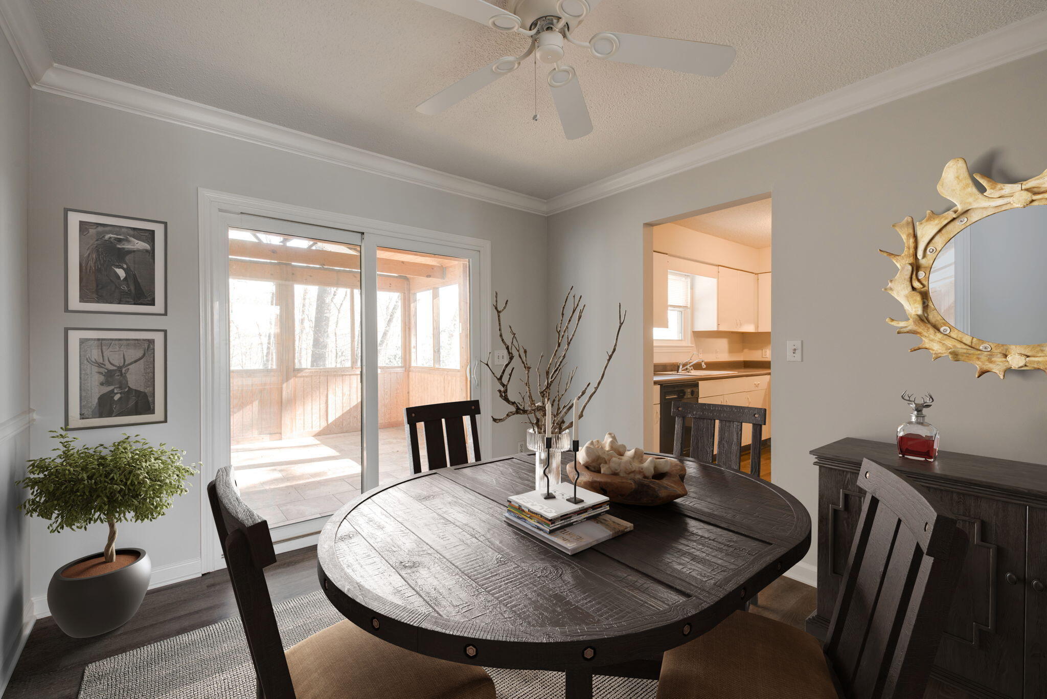 1173 Boy Scout Road Hixson, TN 37343 - Photo 7 of 45 Large Dining Room Leading to Scr. Porch