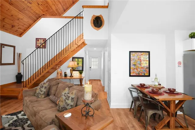 a view of a livingroom with furniture and a couch
