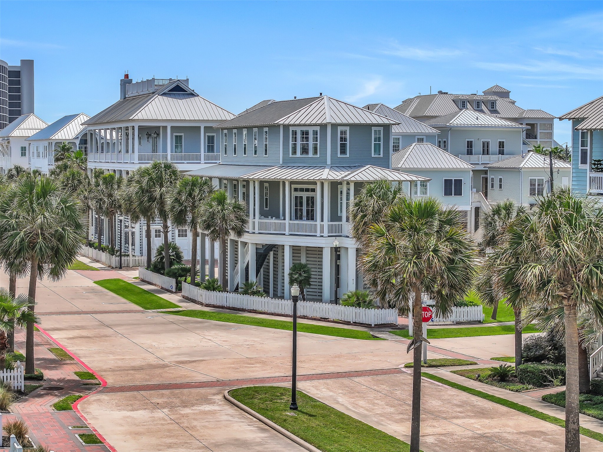 817 Positano Road Galveston, TX 77550 - Photo 6 of 50 From this vantage point, the home's prime Beachtown location truly shines. Beautiful coastal architecture, palm-lined streets, and beach access are all part of the lifestyle.