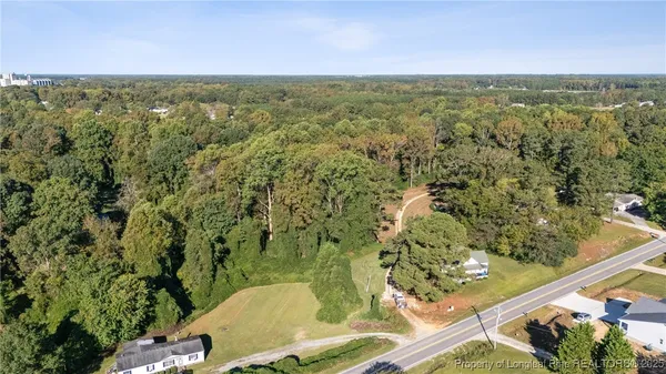 an aerial view of a house