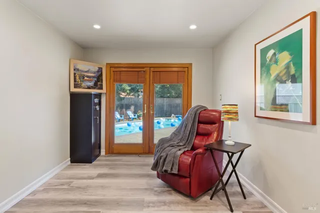 a view of a flower in a garden