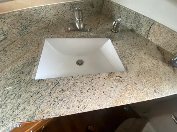 a view of a sink in a bathroom