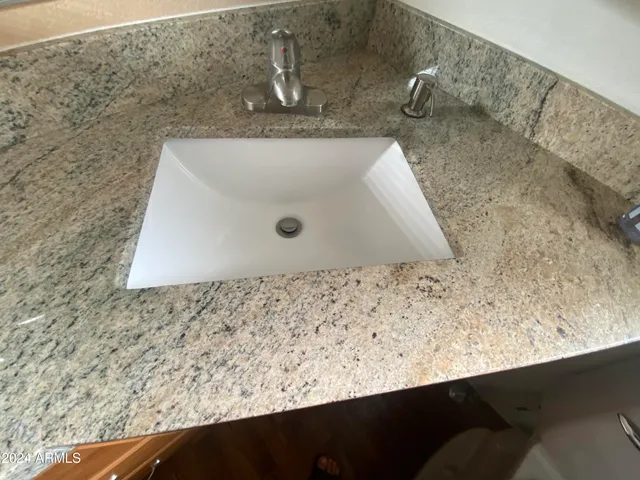 a view of a sink in a bathroom