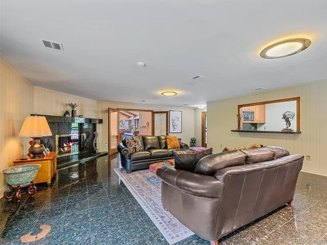 a swimming pool with mountain view