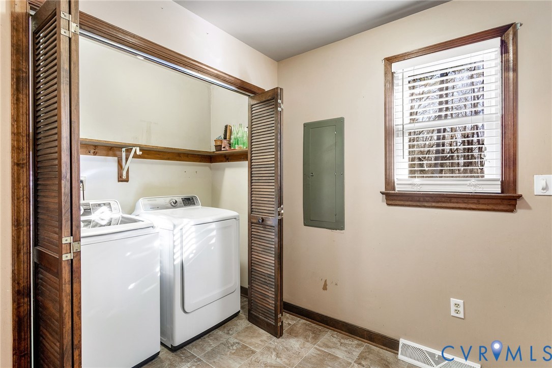 2901 Tipton Street Colonial Heights, VA 23834 - Photo 15 of 29 Laundry area featuring electric panel and washer a