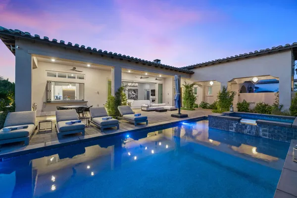 a view of a porch with plants