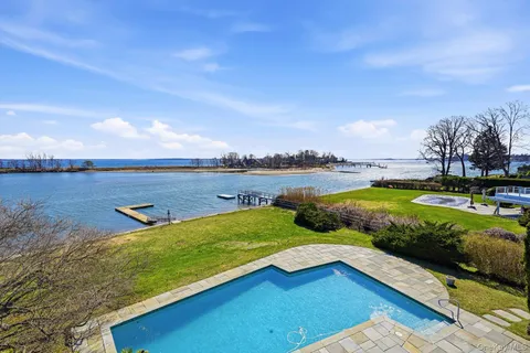 a view of a lake with outdoor space