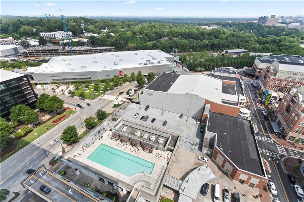 361 17th Street Northwest, Unit 1906 Atlanta, GA 30363 - Photo 19 of 28 an aerial view of a house with a garden
