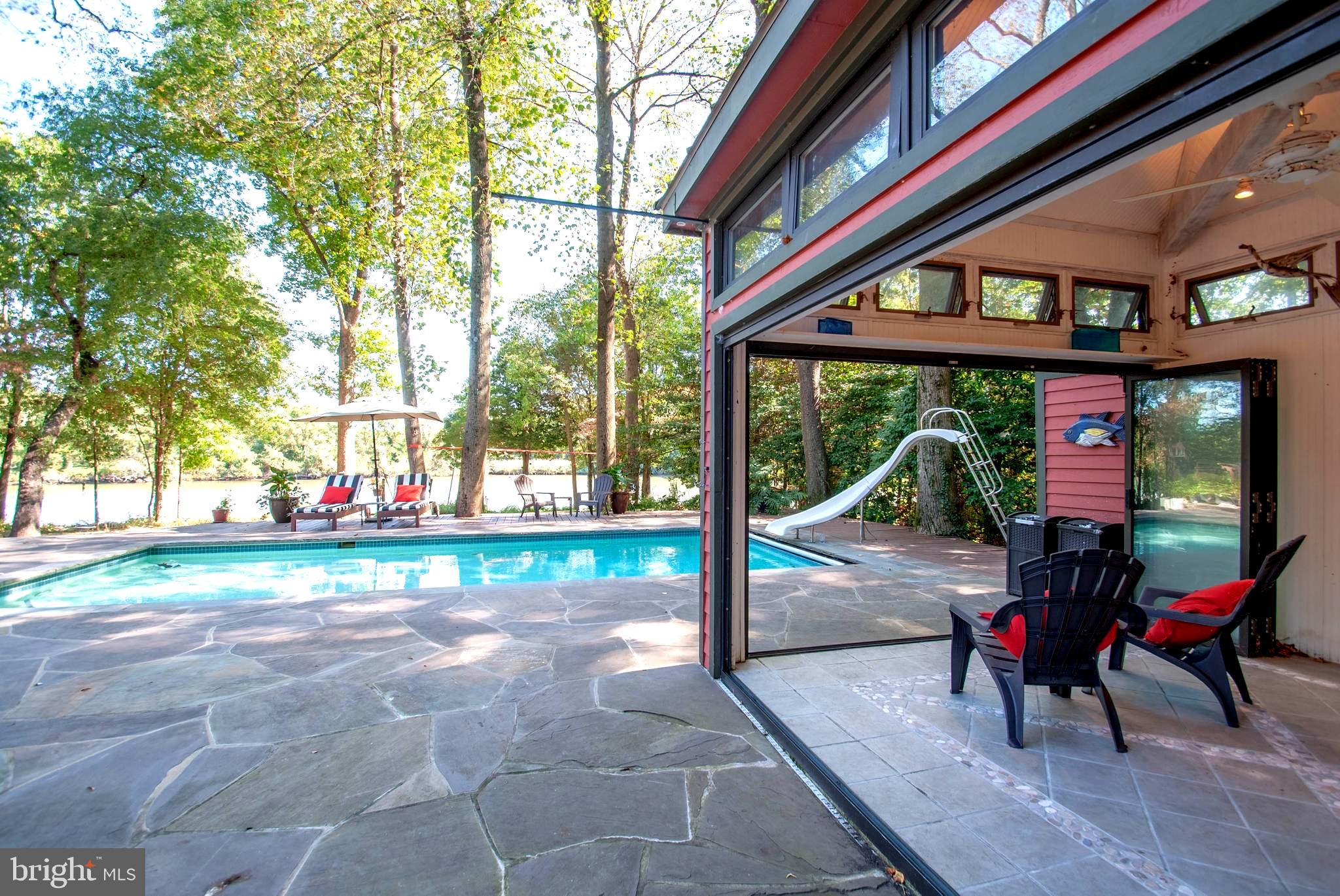 1749 Colbert Road Annapolis, MD 21409 - Photo 7 of 48 Waterfront Pool & Patio Oasis . Garage Door Gazebo