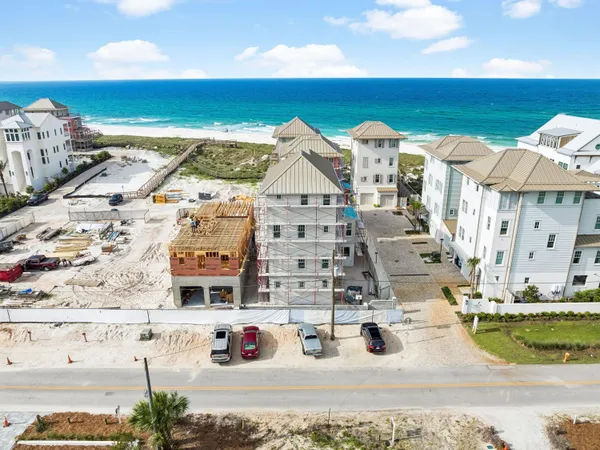 a view of building with an ocean view