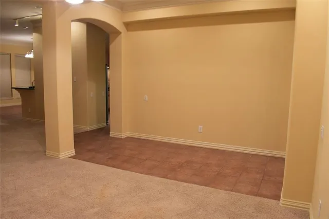 a view of a room with a bathroom