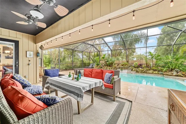 a outdoor space with patio couch and the ocean view