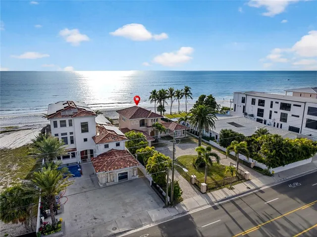 a city view with tall buildings