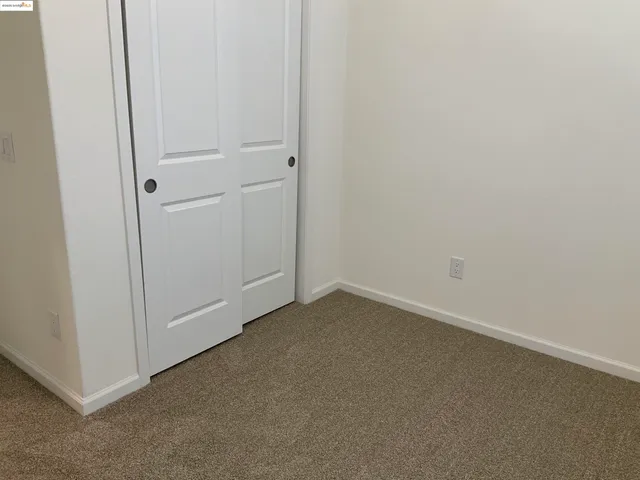 a view of a small space with a window