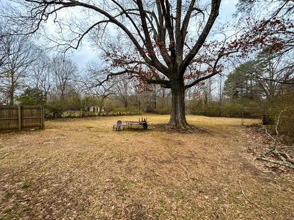 a backyard of a house with lots of green space