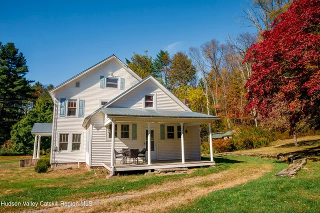 a view of a lake with a mountain in the background