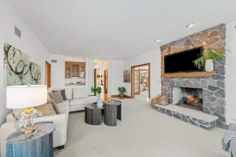 a view of livingroom with furniture and closet