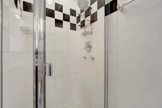 a bathroom with a shower