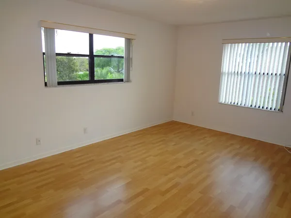 an empty room with a window