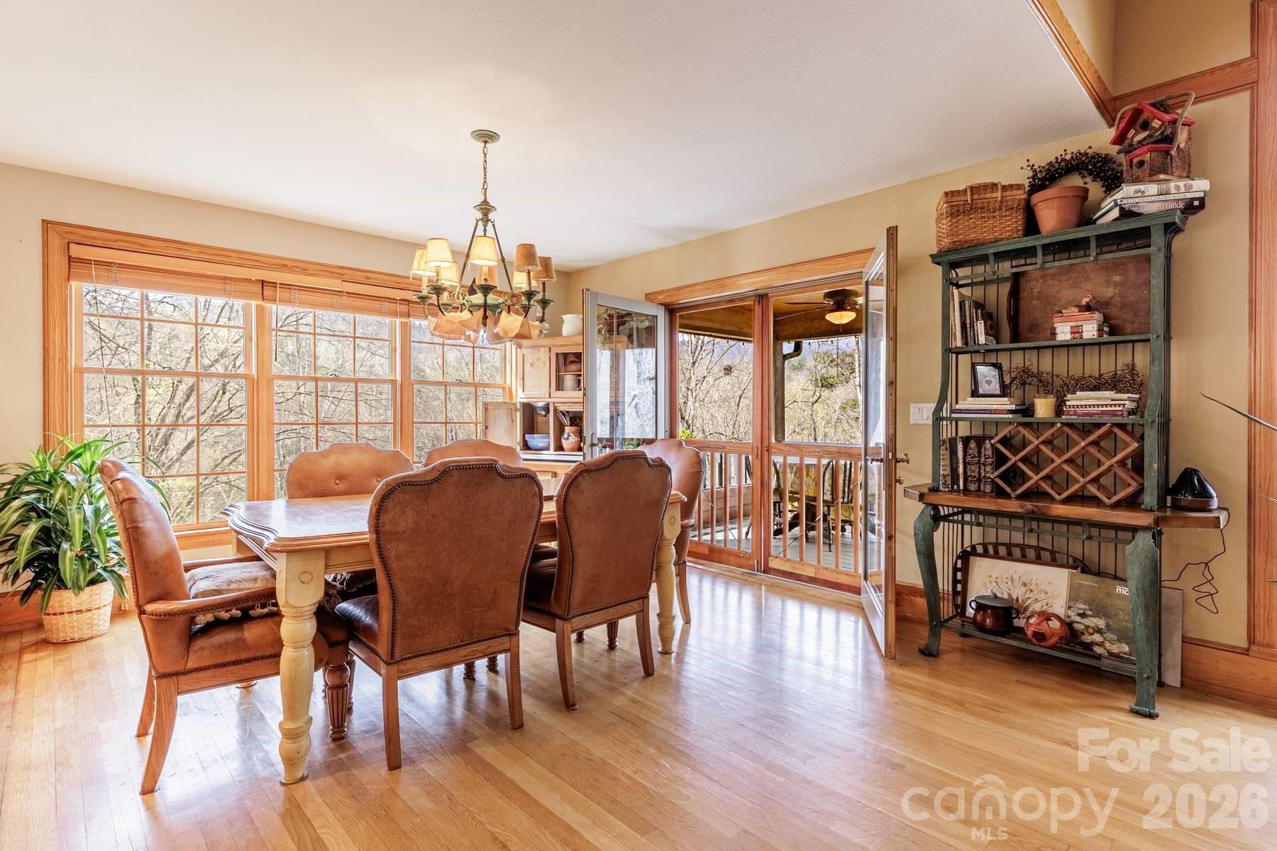 97 Covered Bridge Road Robbinsville, NC 28771 - Photo 5 of 45 a view of a dining room with furniture and wooden floor
