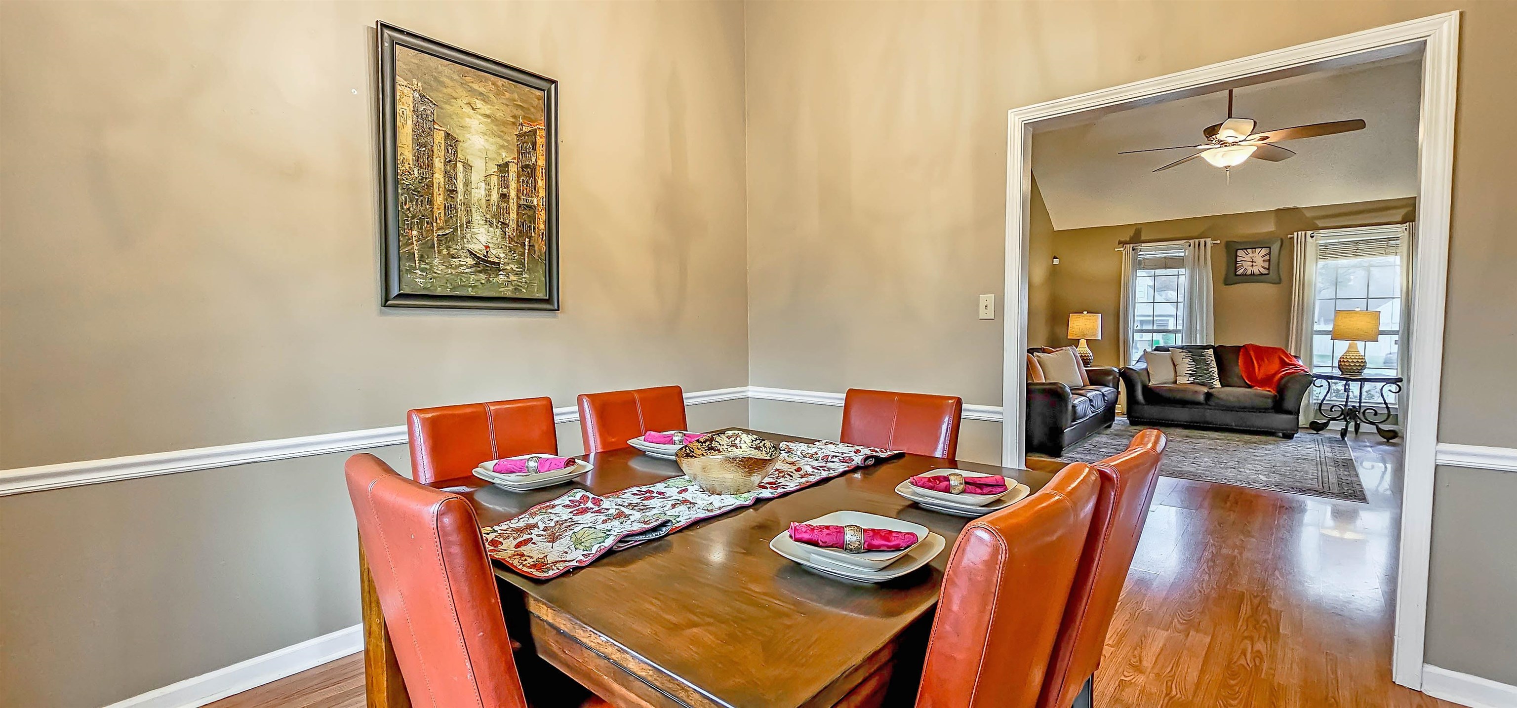 251 Summit View Cove Collierville, TN 38017 - Photo 8 of 30 a view of a dining room with furniture and wooden floor