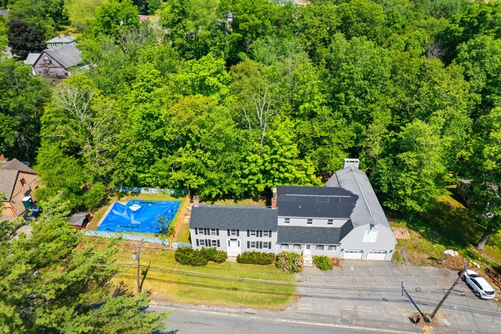 549 Main Street Townsend, MA 01474 - Photo 2 of 41 an aerial view of a house with swimming pool and garden view