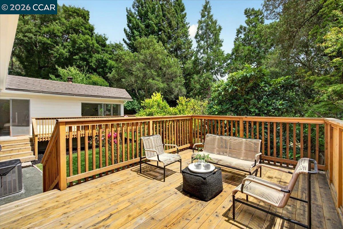 24 Las Vegas Road Orinda, CA 94563 - Photo 39 of 47 a view of balcony with two chairs and wooden fence