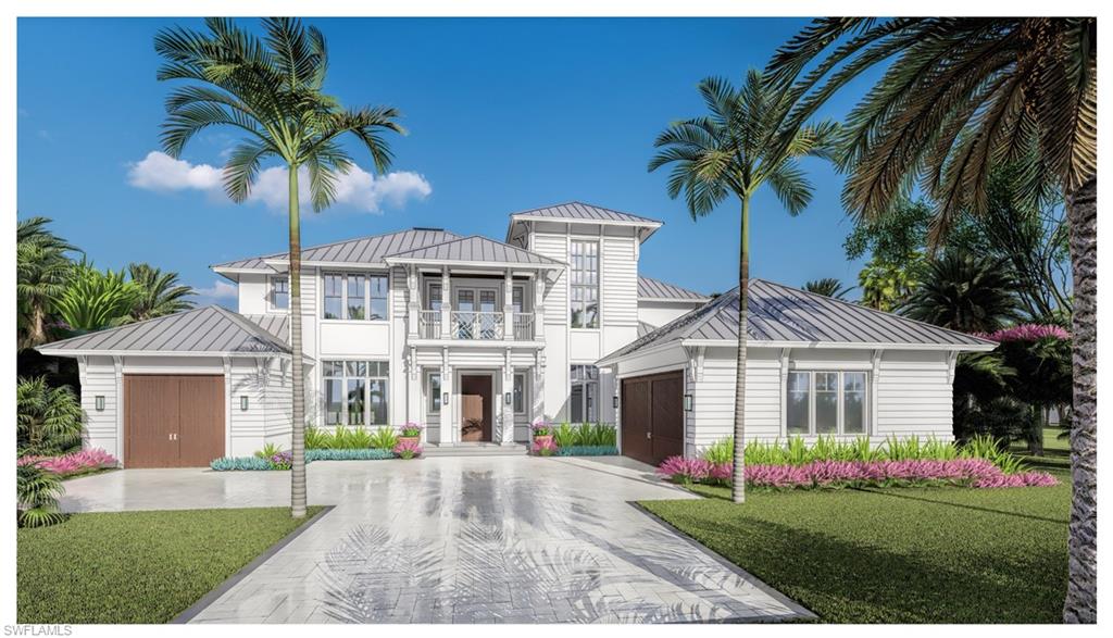 a front view of a house with a garden and entryway