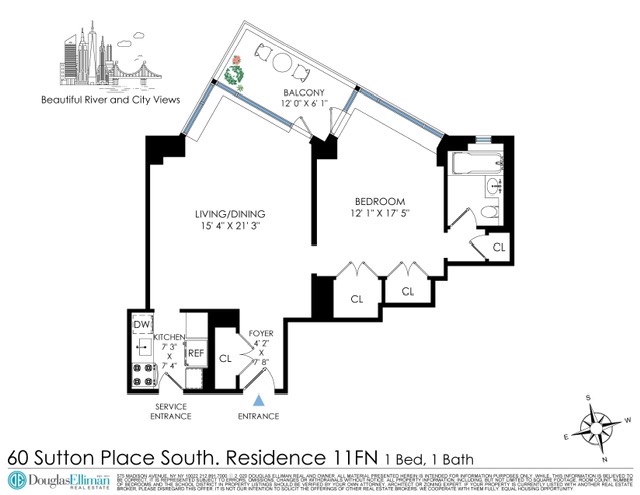 60 Sutton Place South, Unit 11FN Manhattan, NY 10022 - Photo 10 of 10 a picture of a very nice looking living room