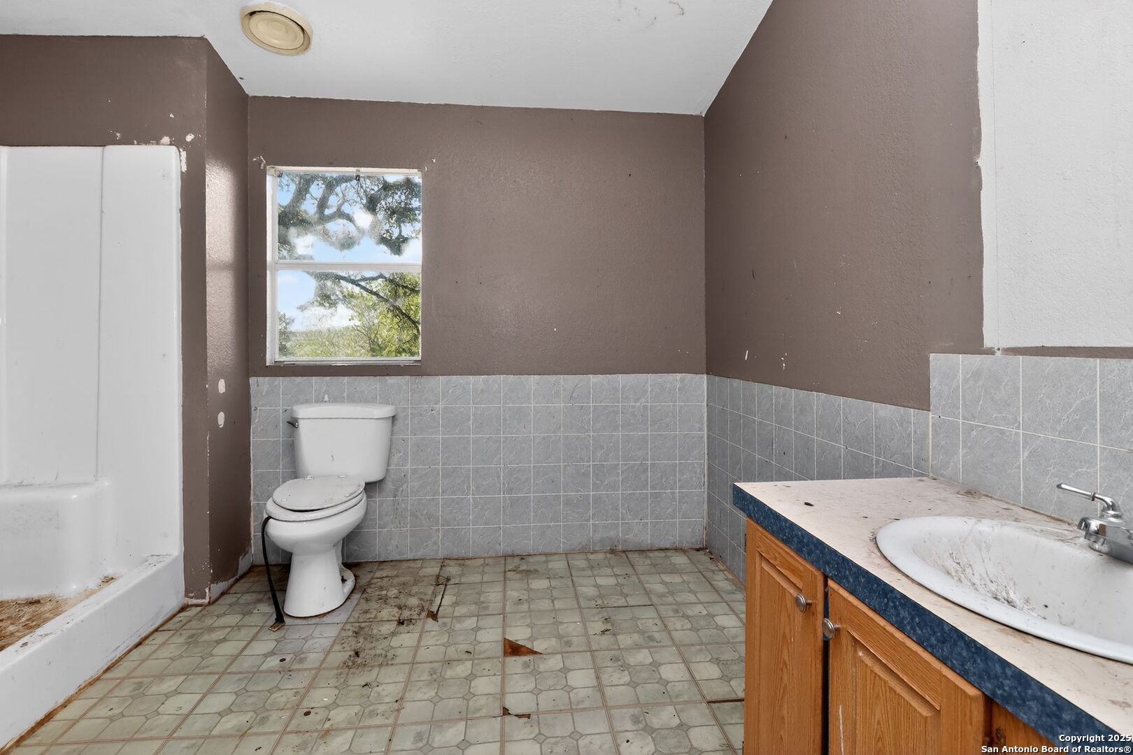 833 High Drive Spring Branch, TX 78070 - Photo 23 of 30 a bathroom with a sink toilet and window