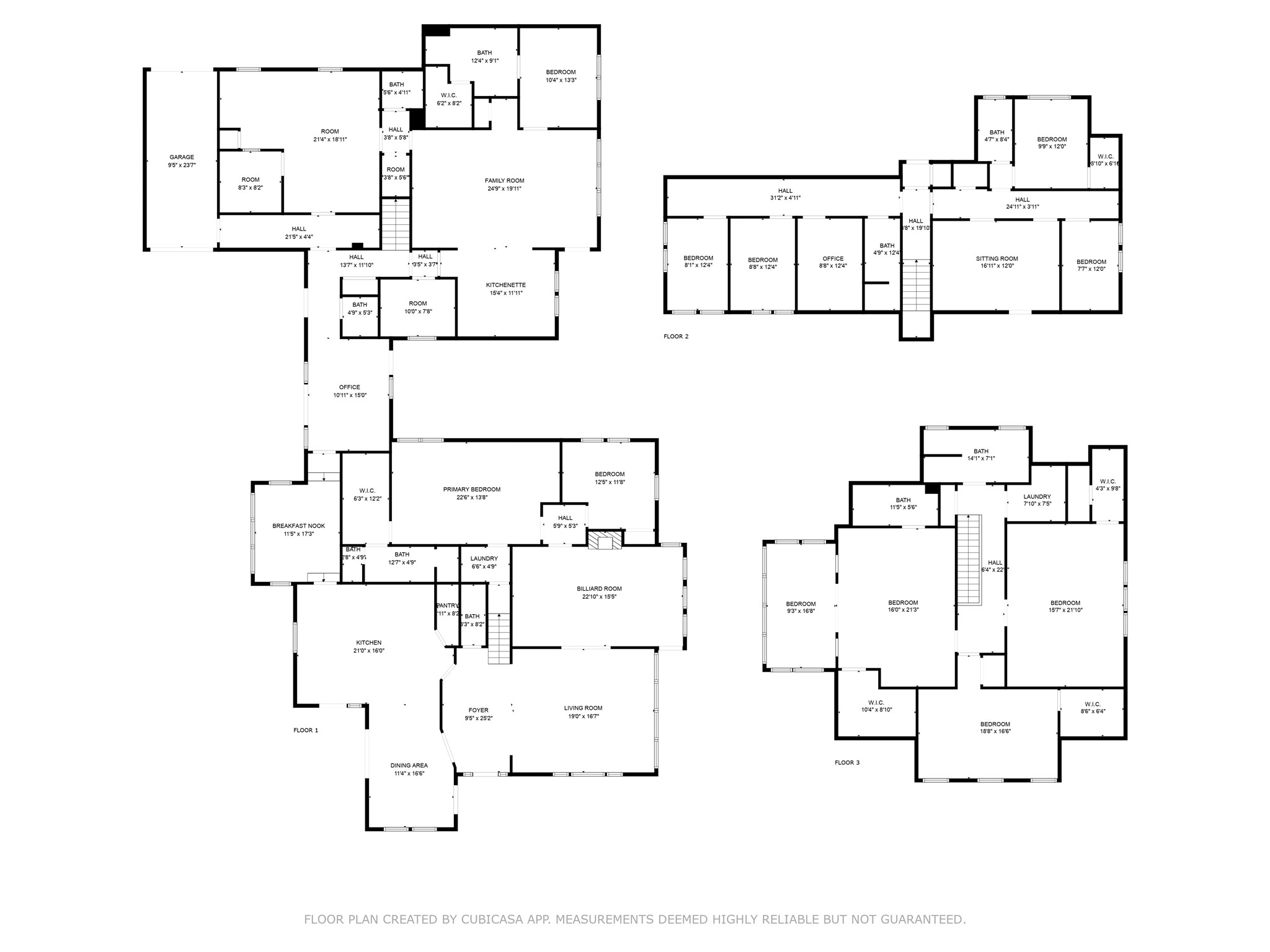 945 Harvard Street Houston, TX 77008 - Photo 46 of 47 Floorplan of two-story main house, the adjoining backyard bungalow and the garage conversion additions on first and second stories.