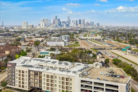 a view of a city with tall buildings