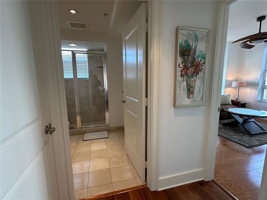 1350 Main Street, Unit 1401 Sarasota, FL 34236 - Photo 36 of 69 a view of a hallway with wooden floor