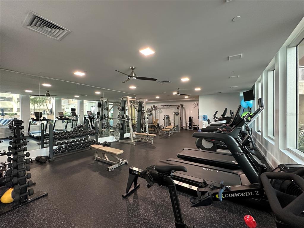 1350 Main Street, Unit 1401 Sarasota, FL 34236 - Photo 54 of 69 a view of a room with gym equipment