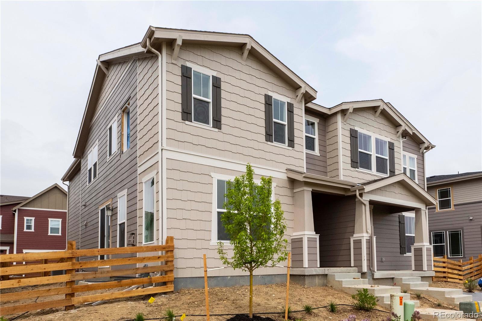 a front view of a house with windows